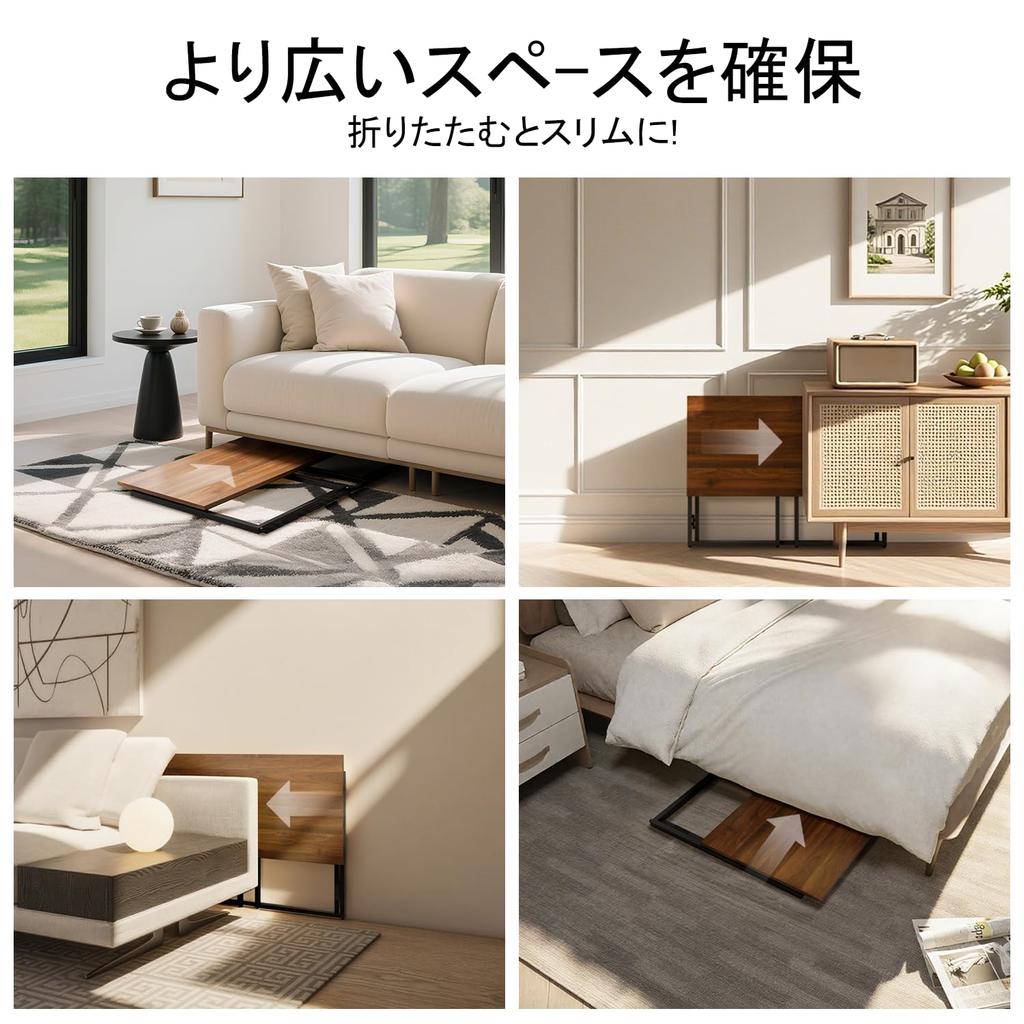 Alawooder Folding Compact Fully Assembled 60kg Weight Only 6cm Office Work Computer Wooden Gaming Work from Folding Desk 30 Table, Desk, [Easy