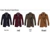 Men's Mid-Length Wool Coat with Scarf Collar and Thick Cotton Lining
