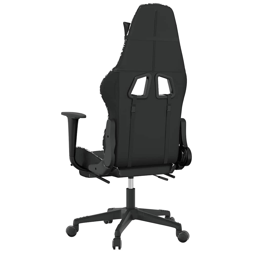 Gaming Chair with Massage and Footrest Black and Camouflage Artificial Leather