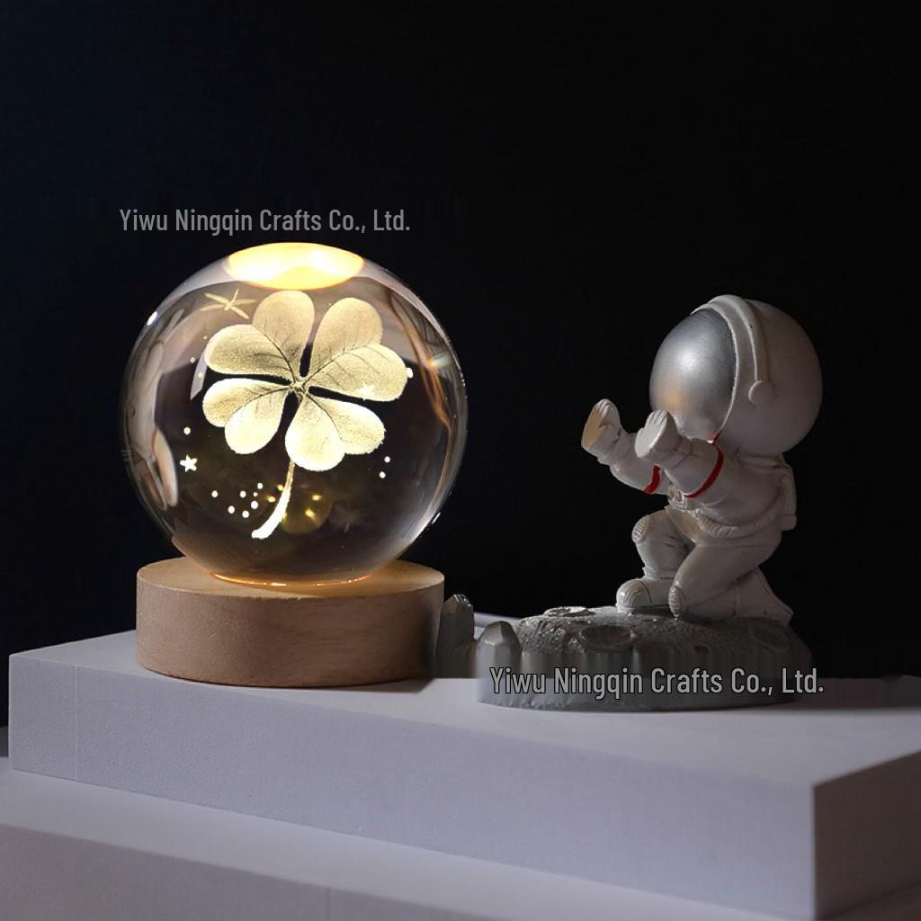 Rustic Resin Craft 3D Crystal Ball Night Light Ornament