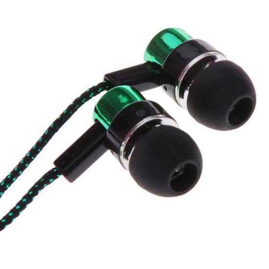 Portable Universal 3.5mm Braided Heavy Bass In-Ear Wired Earphone for Phone