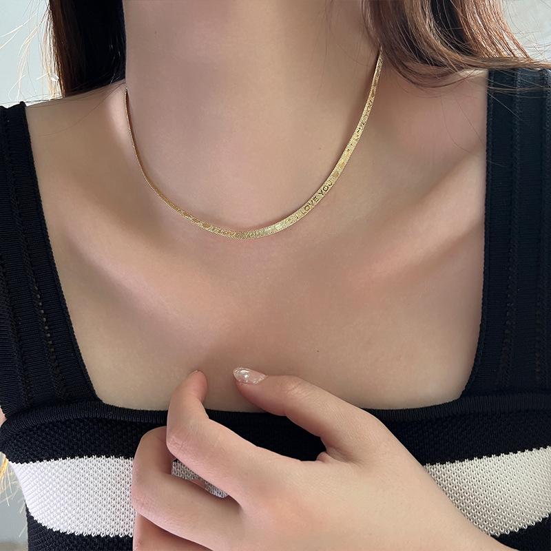 Simple Temperament Golden Beanie Necklace Female