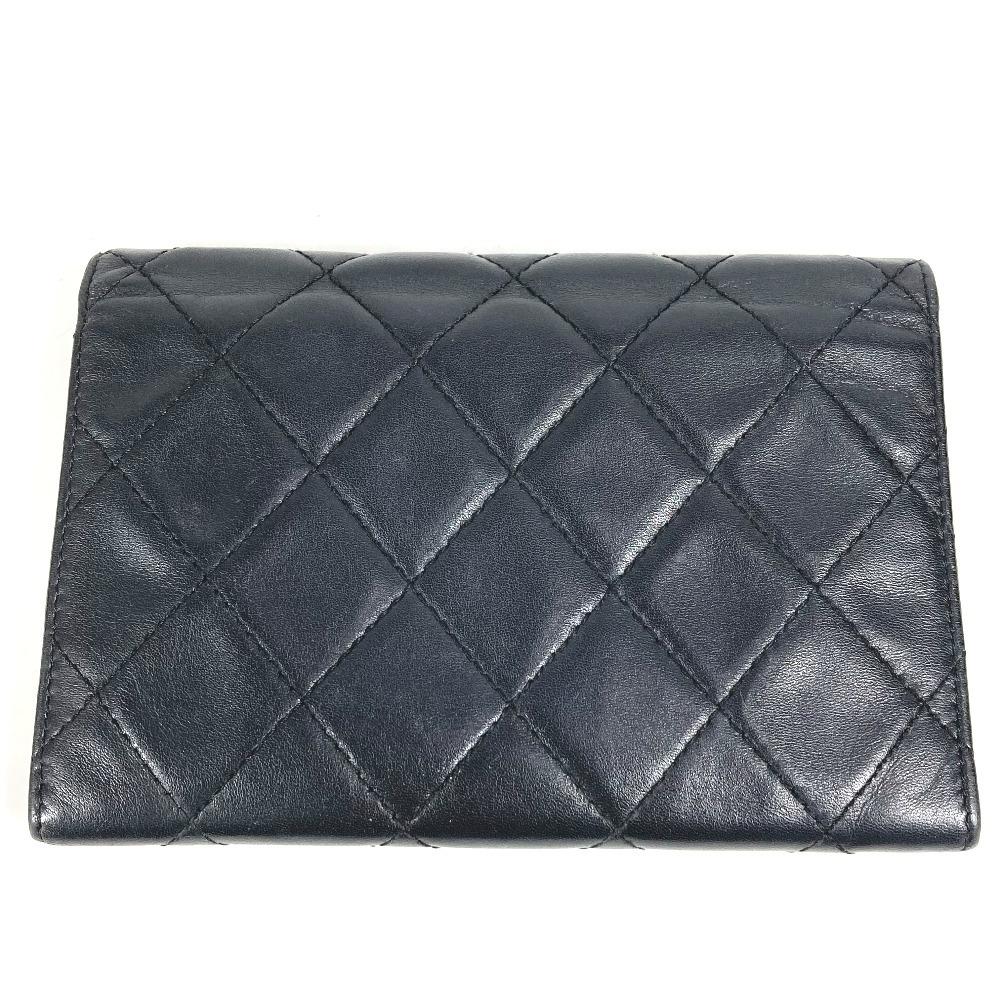 Chanel Cambon Line CC CC Mark Bifold Logo Compact Wallet Flap Folded Wallet