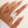 Ingemark 6 Styles Creative White Dripping Oil Irregular Adjustable Rings for Women Romantic Leaves Flower Rings Wed Accessories