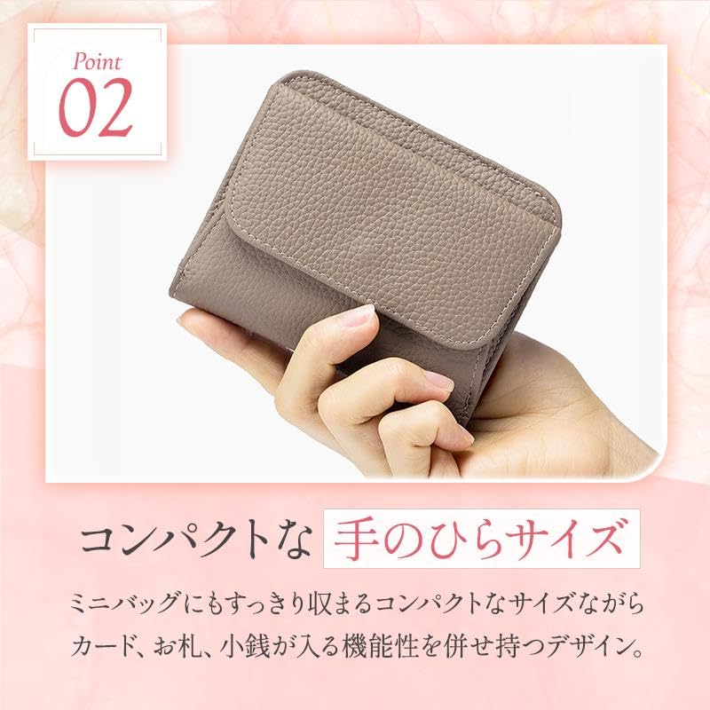 Women's Bifold Wallet, Stylish, Cute, Simple, Card Case, Coin Purse, Bill Pocket, Mini Wallet, Compact, Black, Gift (Salmon Pink)