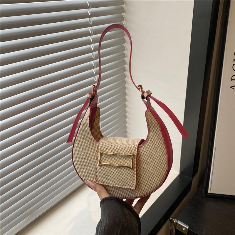 

Niche light luxury shoulder crossbody small bag bag bag women s new trendy fashion simple crescent armpit bag роза розовый