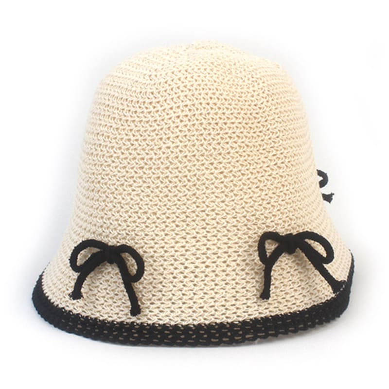

Universal chemistry Ribbon Edge Ivory Linen Bucket Hat Knit FREE