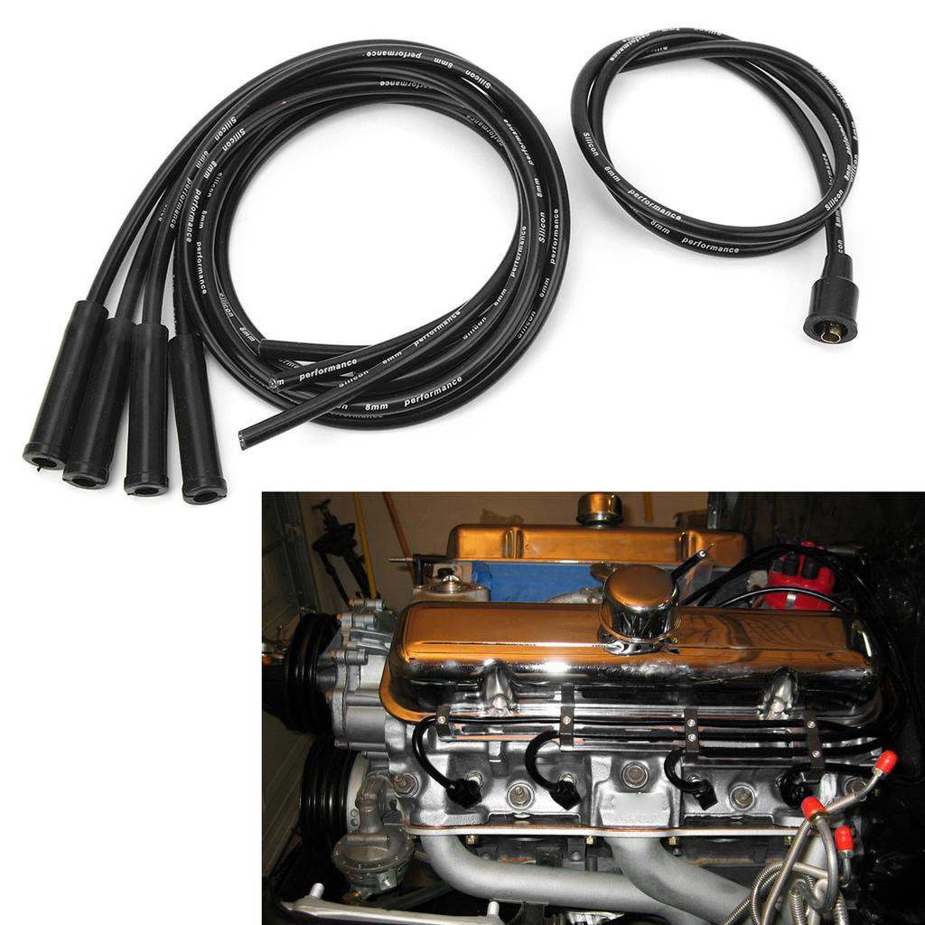8mm Wire 1m Length High Efficiency Stable Ignition Wire Set for 4 Cylinder Cars