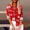 Women's Loose Casual Long-sleeved Christmas Print Shirt Print And Pocket Cardigan