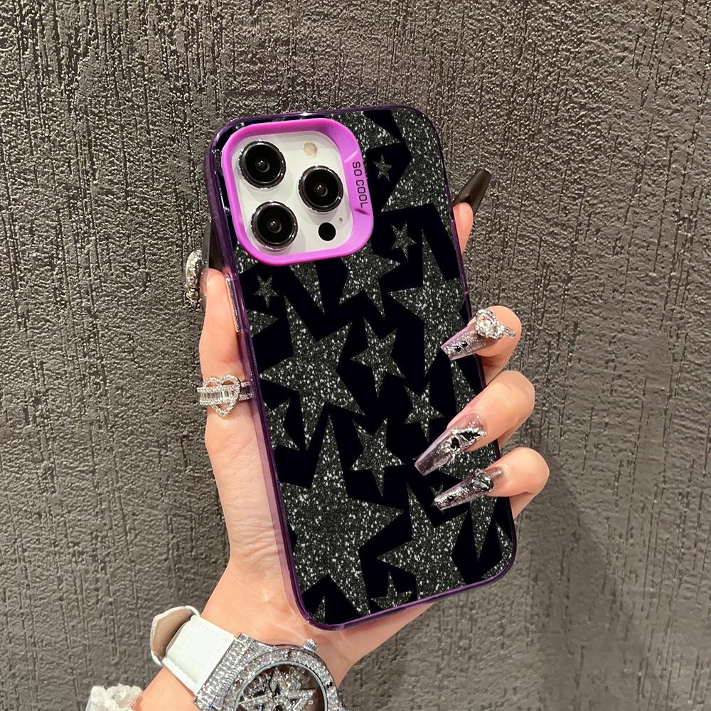 Simple Shining Star Case for iPhone 16 15 14 13 12 11 Pro/ Max/Plus Anti-fall and Fingerprint