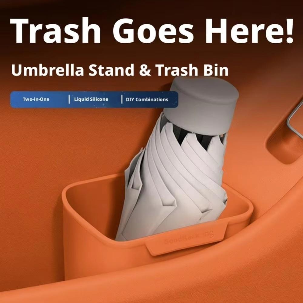 Hanging Car Door Storage Box Silicone Storage Bucket Universal Car Door Trash Can  Interior Access