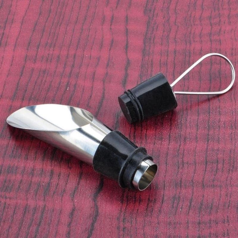 Household Convenience 2 In 1 Wine Stopper Pour Stainless Steel Utensils Wine Bottle Stoppers Wine Bottle Funnel Pourer Pourer