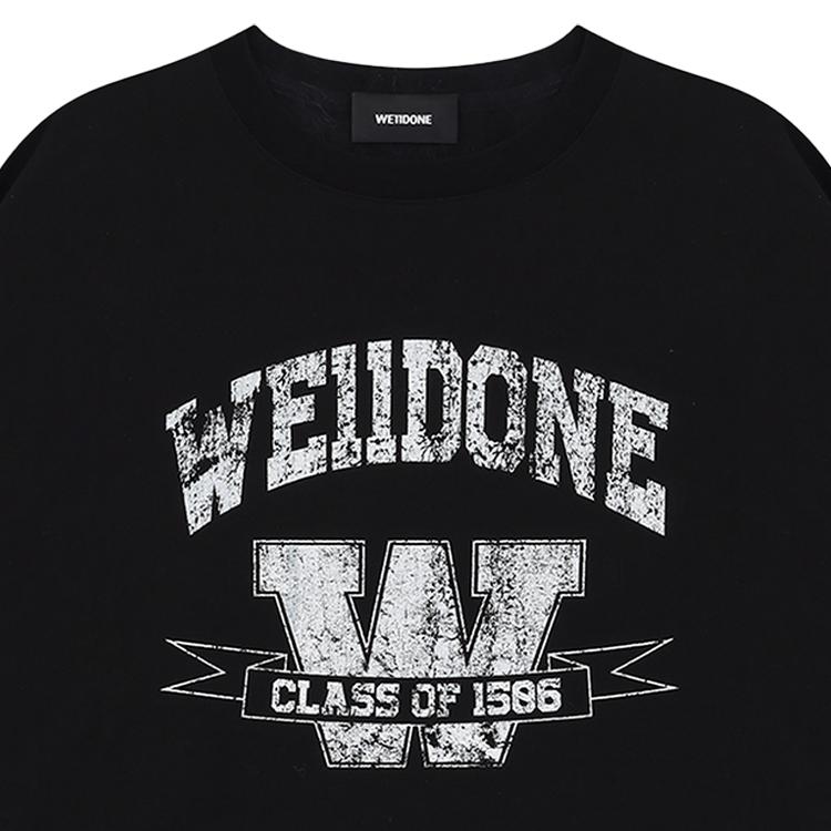 WE11DONE Logo print Long sleeve T shirt WD-TT2-25-744-U-BK