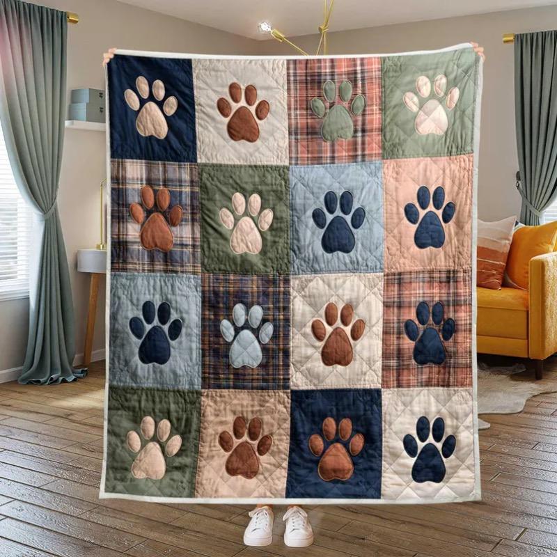 

Dog Paw Print Quilt Blanket Cozy Pet Throw for Dog Lovers Pet Memorial Gift for Dog Owner Dog Mom Gift Pet Lover Gift 30x40in