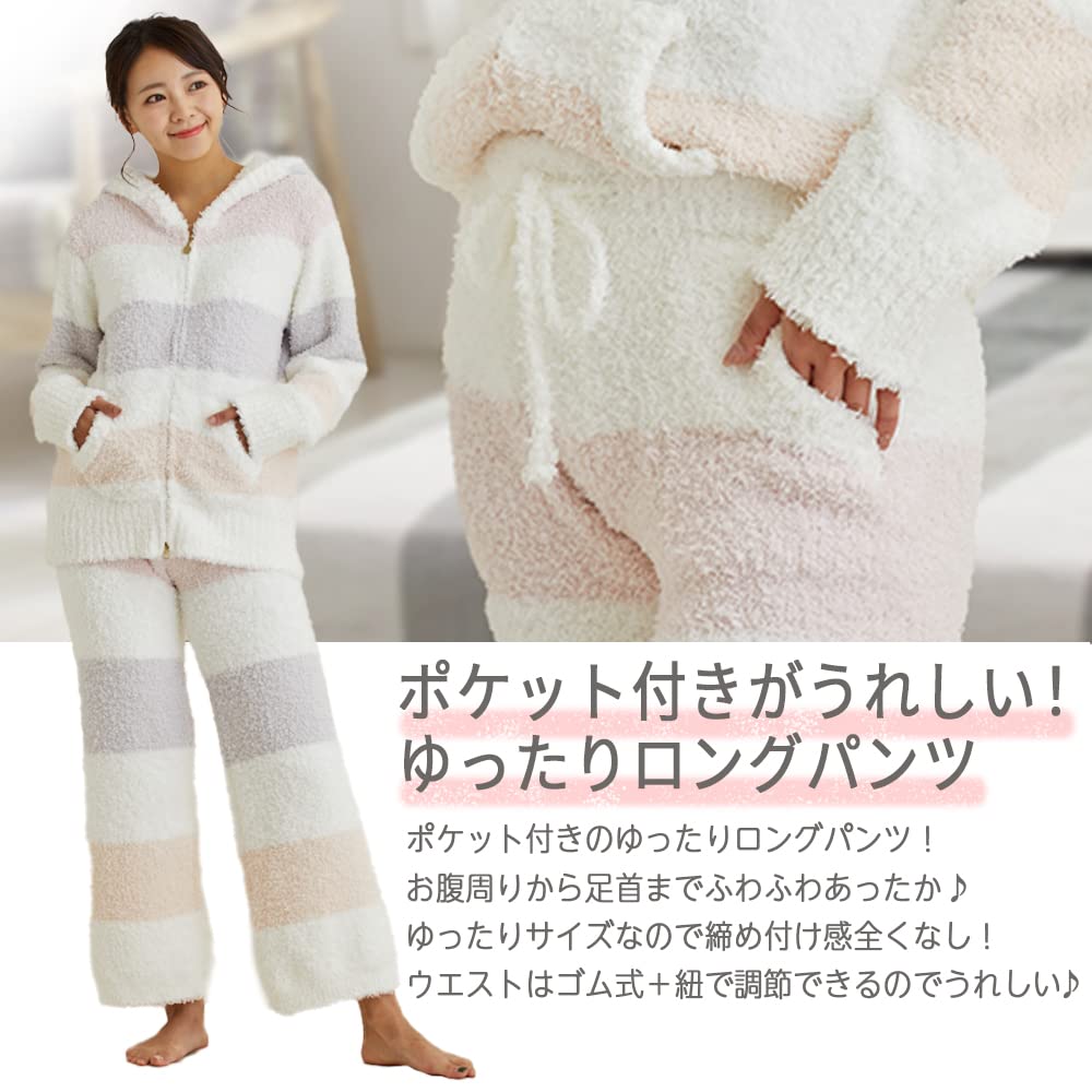 Seap Fluffy Pajama Set 504 Women's (Pink & Purple), (Pink & Purple)