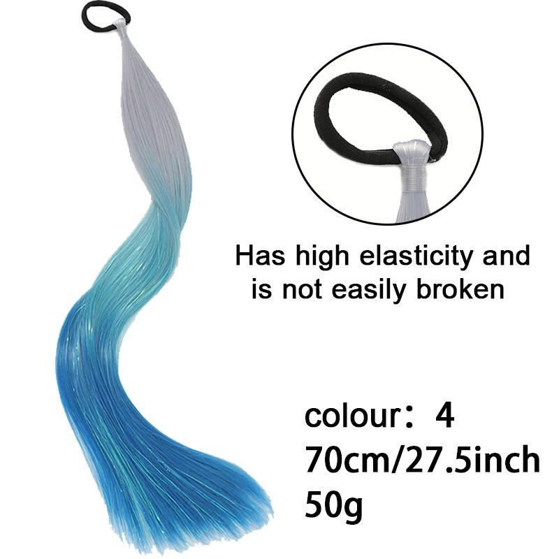 Long Straight Dyed Golden Ponytail Wig Synthetic Ponytail Wig Female Wig Shiny Heat-resistant Easy To Wear Party Use