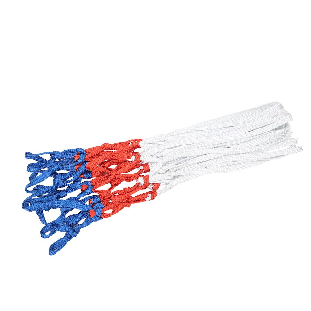 2pcs Heavy Duty Basketball Net Replacement White Red Blue Color Splicing Basketball Hoop Net