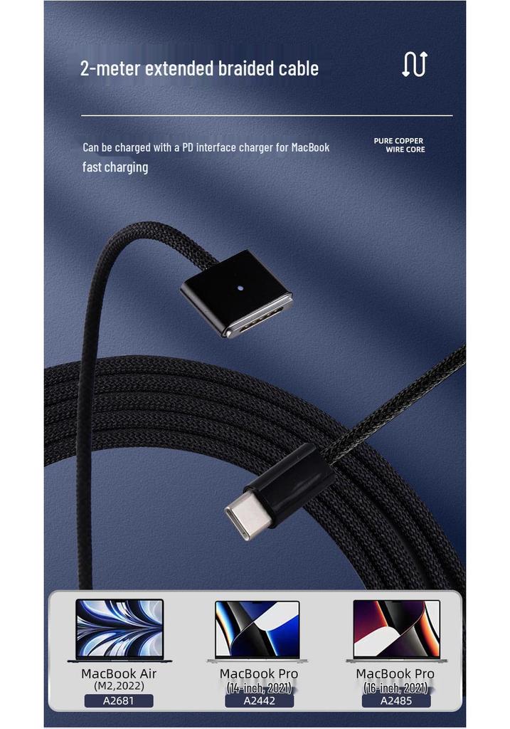 140W Type-C To MagSafe 3 Fast Charging Cable for MacBook