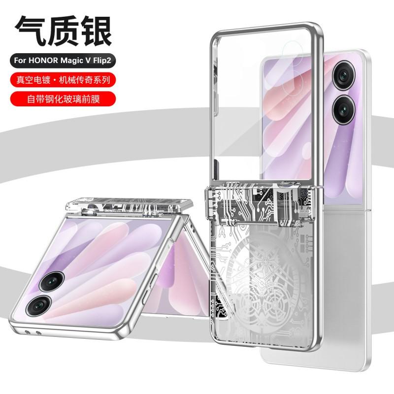 Premium PC Case Honor Magic V Flip 2 Phone Electroplated Mechanical Hinge Design Drop Protection Anti-Fingerprint