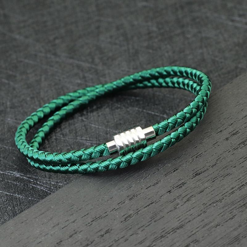 

Simple Style Keel Rope Bracelet Men Stainless Steel Magentic Clasp Macrame Braslet Gift For Him Outdoor Survival Braclet Joias зелёный