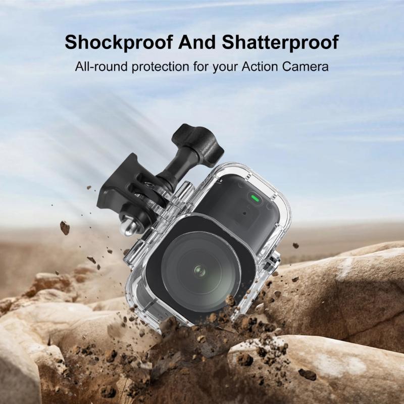 Waterproof Housing Case For Action Camera Diving Case 45m Depth Protections 2prong Interfaces and 1/4inch Screw Base