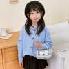 Crossbody Kids Stylish Bag With Cute Bow And Pearl Chain Trendy Design Korean