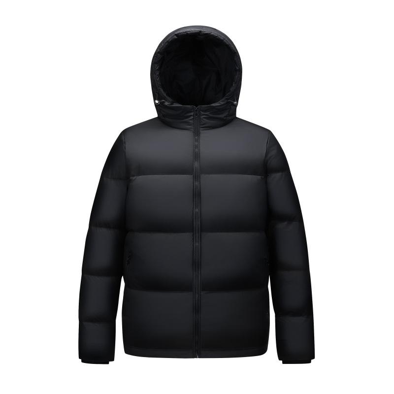 Down jacket men's winter new Korean version loose for men and women couple white duck down color-blocked jacket hooded bread jacket