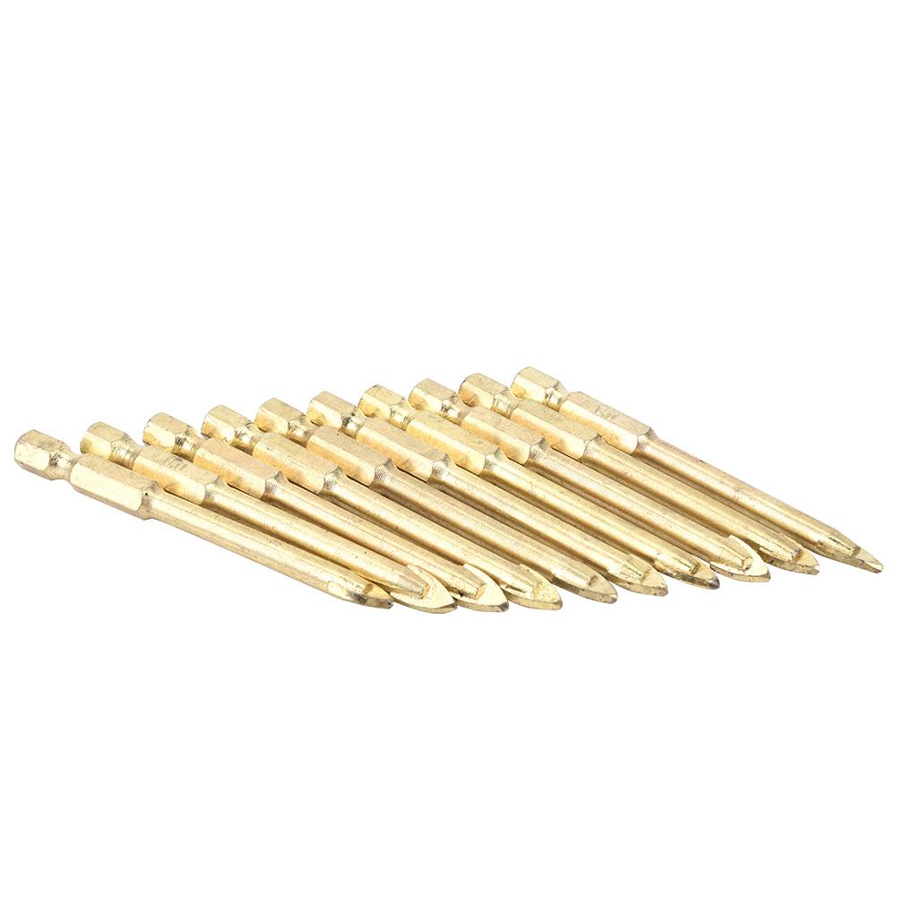 10pcs 8mm Carbide Hex Shank Triangle Spear Head Drill Bits for Ceramic Tile Glass Wood