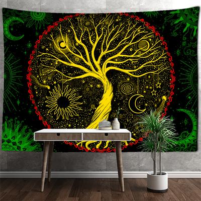 Mysterious Tree of Life Tapestry Psychedelic Wishing Tree Wall Hanging Hippie Mandala Home Nordic Decor