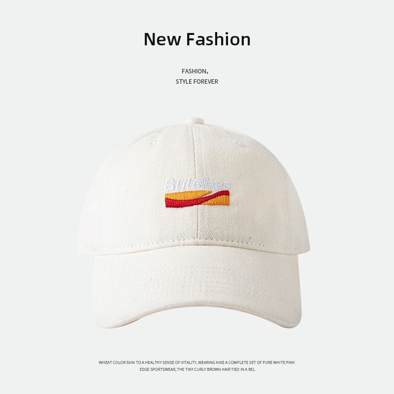 

Американская бейсболка, Большой обхват головы, Маленький козырек для лица, Повседневная мужская K-style Минималистичная вышивка Осень и Зима Женская кепка с козырьком stitches Baseball Cap-White L(56-60cm)