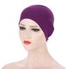 Women Solid Color Elastic Bandanna Turban Cap Head Scarf Cover Hat Headdress