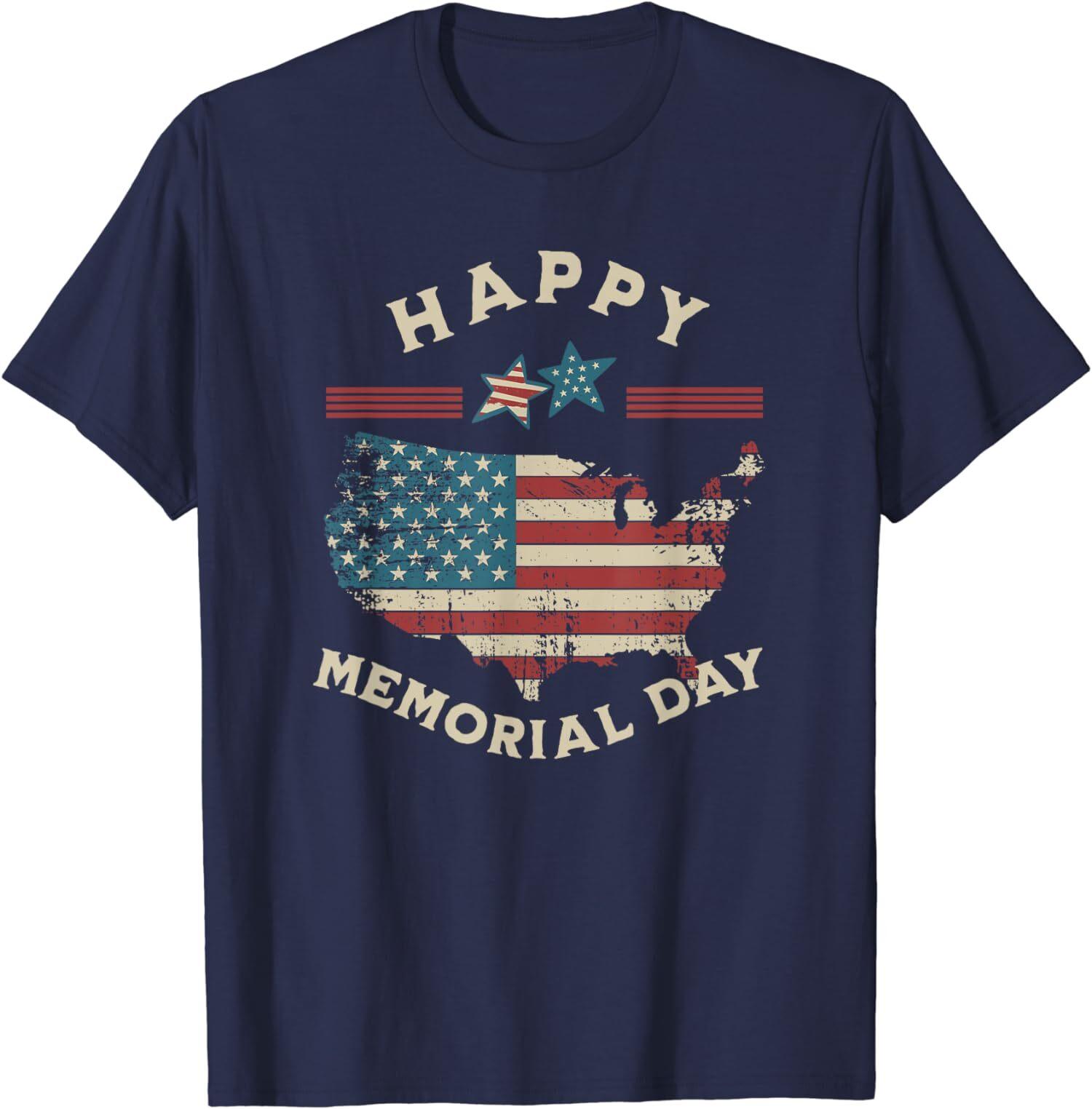 Happy Memorial Day American Flag Memorial Day Unisex T-Shirt S