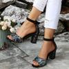 Exquisite Floral Embroidered Rubber Stretch Sandals Women's Comfortable Breathable Retro Trend Fish Mouth High Heels