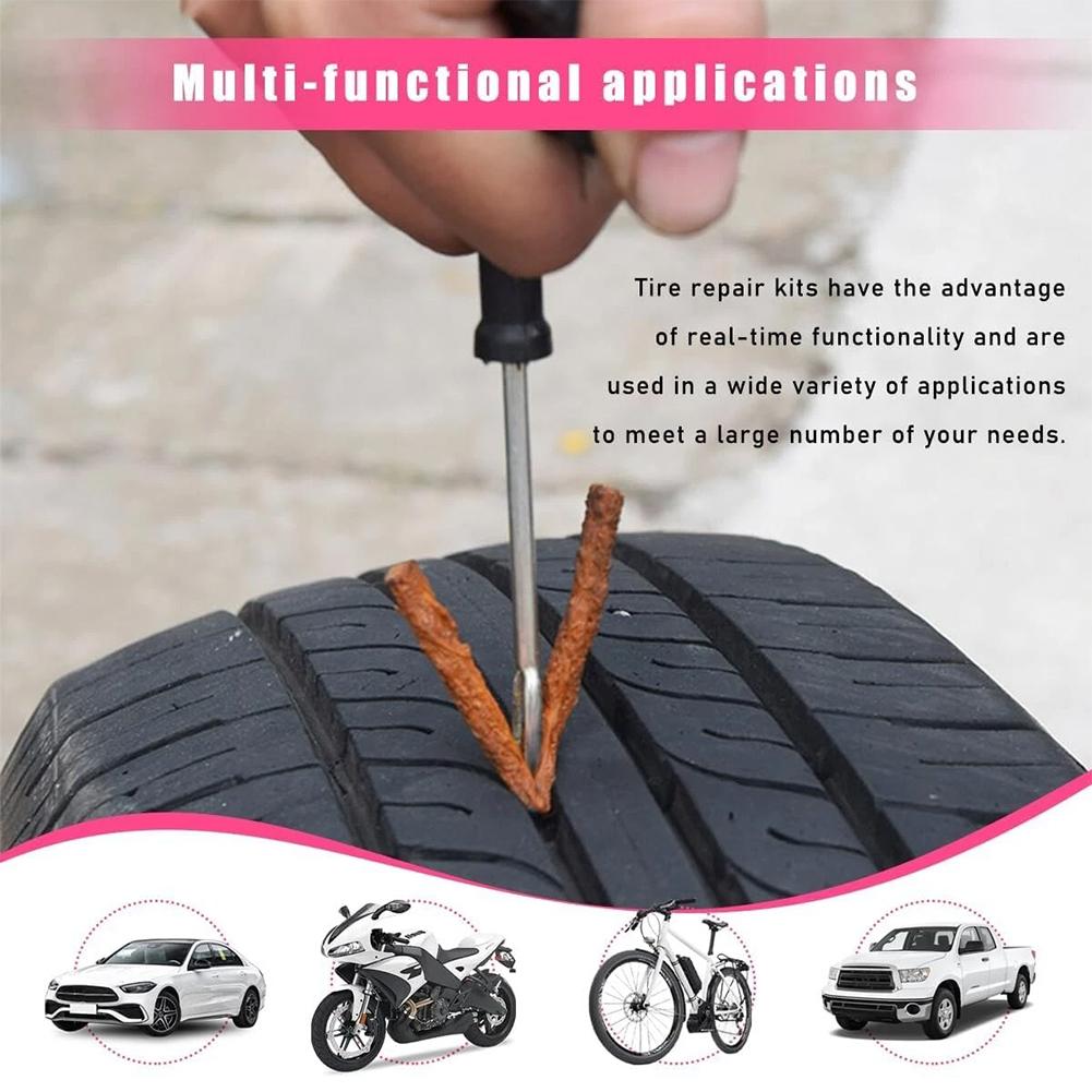 Car Tire Repair Tool Motorcycle Tubeless Wheel Tire Repair Kit Emergency Repair Tools Glue Strips Glue Quick Repair Supplies