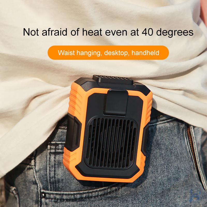 USB Neck Hanging Waist Fan Portable Fan Outdoor Work Hiking Camping Climbing Emergency Mobile Power Supply Wearable Fan Lighting