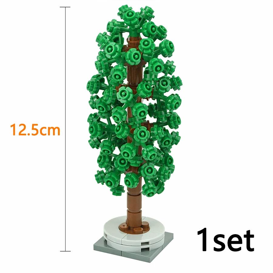 MOC City Trees Building Blocks Pine Tree Plant Set Spruce Farm Street Scene Garden View Assembly 3778 Bricks Educational Kid Toy