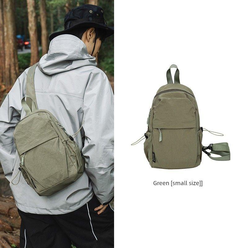 

Japanese Multi-Functional Dual-Use Men s and Women s Small Backpack Outdoor Hiking Small Backpack Lightweight Waterproof Travel Messenger Bag Green small size [chest bag/crossbody]]