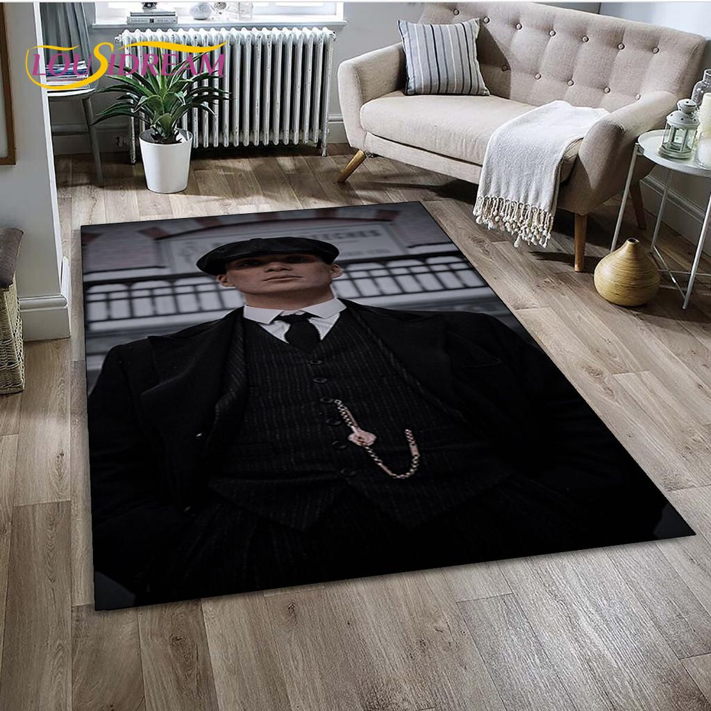 P-Peaky Blinders Tommy Shelby Area Rug,Carpet Rug for Home Living Room Children's Bedroom Sofa Doormat Decor,Non-slip Floor Mat