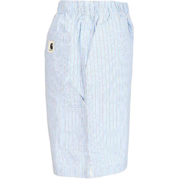 Carhartt WIP Striped Elastic Waist Casual Shorts Women Shorts Light-Blue I0345542RB-XX