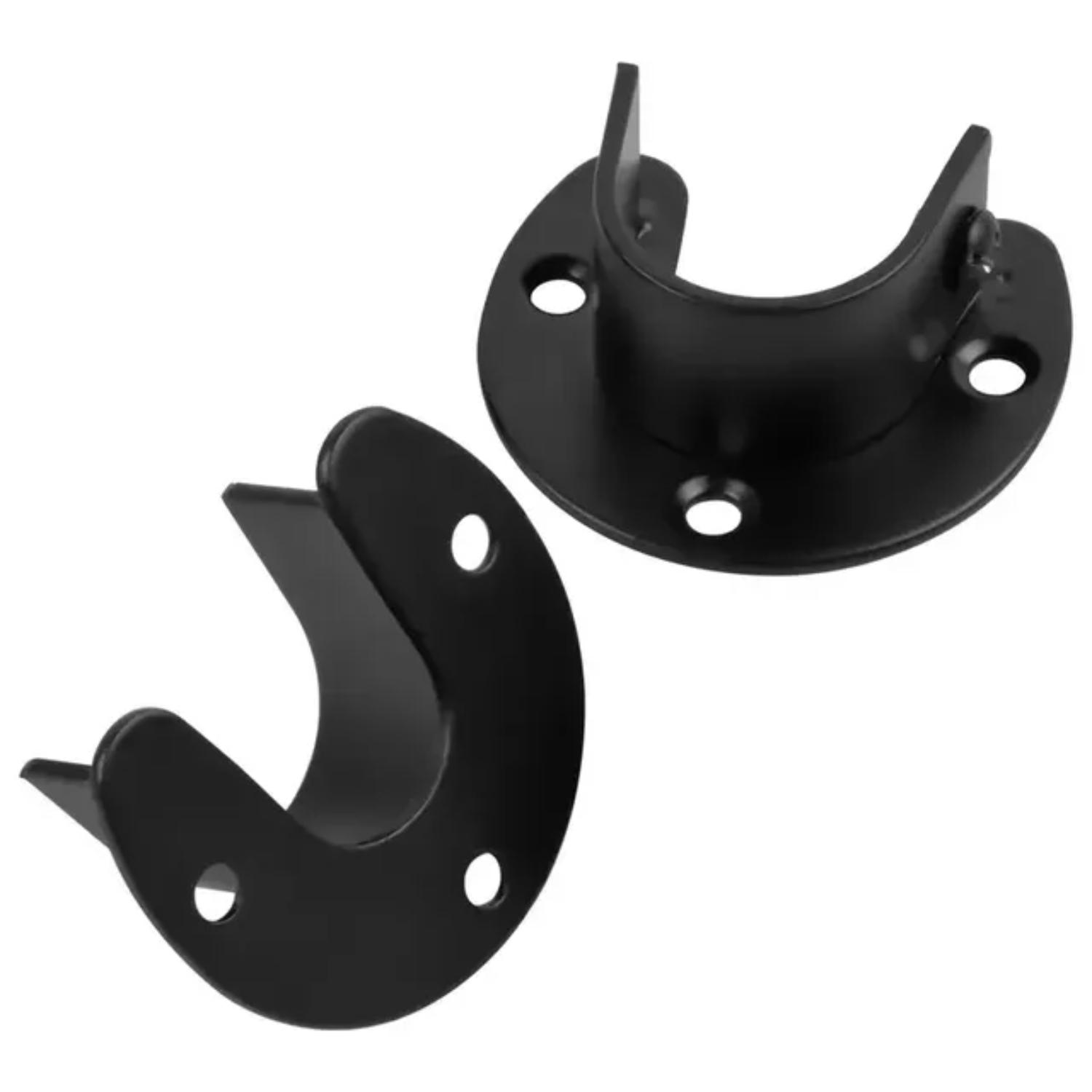 

2 прочных кронштейна для штанги для шкафа - гладкий черный цвет, совместимость с 32 мм - многоцелевой шкаф в форме буквы U