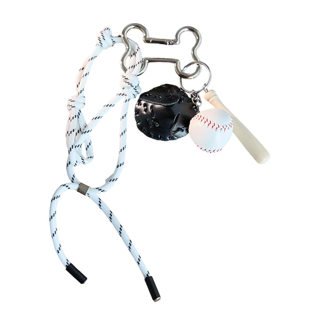 Baseball Pendant Keychain PU Leather Key Ring For Men Women Sporty Accessory Gift Contemporary Handmade Keyring Ornament