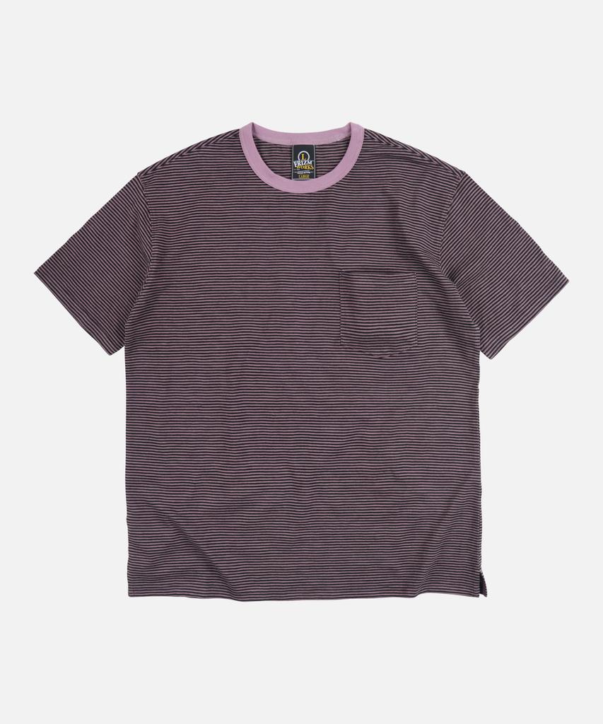 FRIZMWORKS Thin Stripe Half Tee _ Red Bean