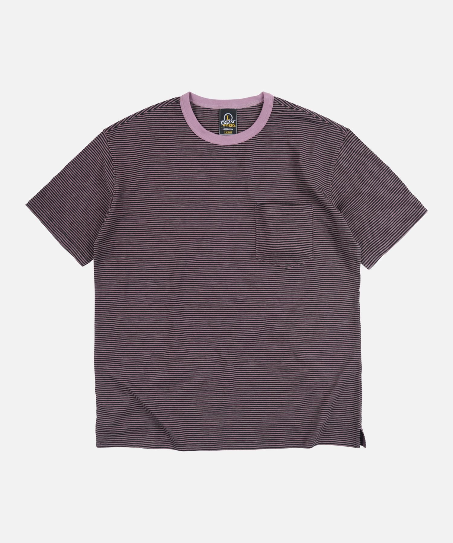 Prism Works Thin Stripe Half Tee _ Red Bean Red Bean/S
