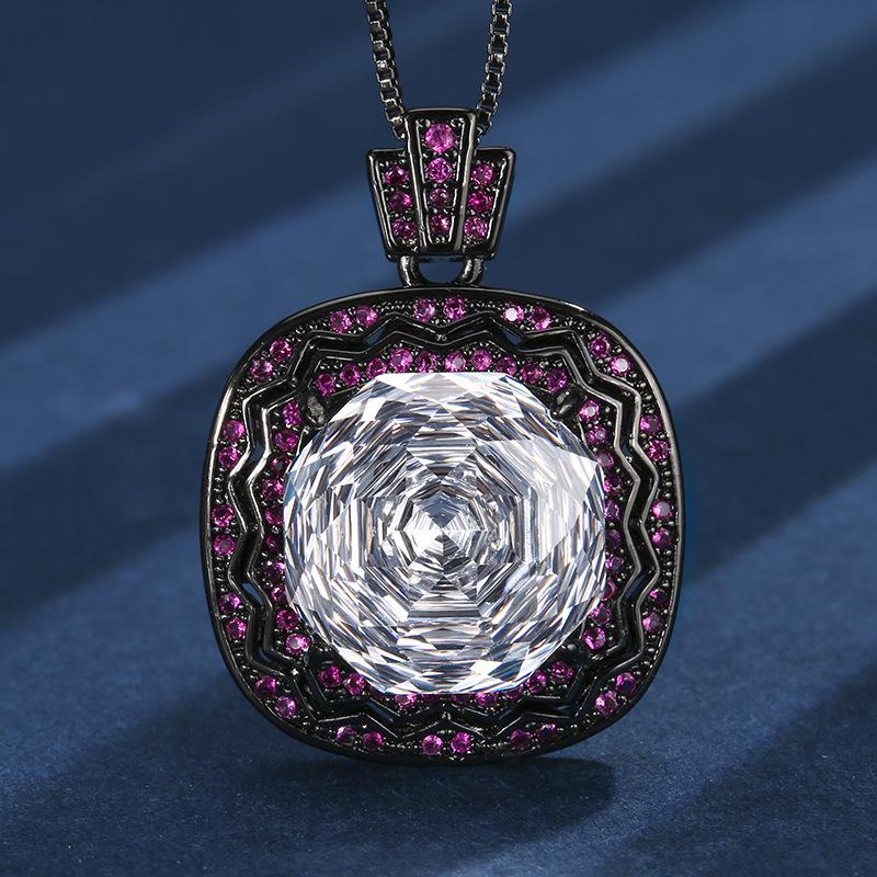 Schmuck Kupferboden Vergoldet Simulation Rosenschliff Fettes Quadrat Premium Set Weiblich Hauptstein 14 * 14