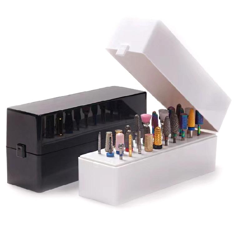 30/48 Holes Nail Art Drill Storage Box Grinding Head Polish Bit Holder Display