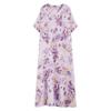 Manga corta Tallas grandes de algodón vintage floral nuevo en vestidos para mujer casual suelto Maxi vestido largo de verano