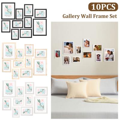 10Pcs Picture Frame Collage Wall Decor Multiple Sizes Gallery Frame Combination Display Hanging Holder Photo Desktop Ornaments
