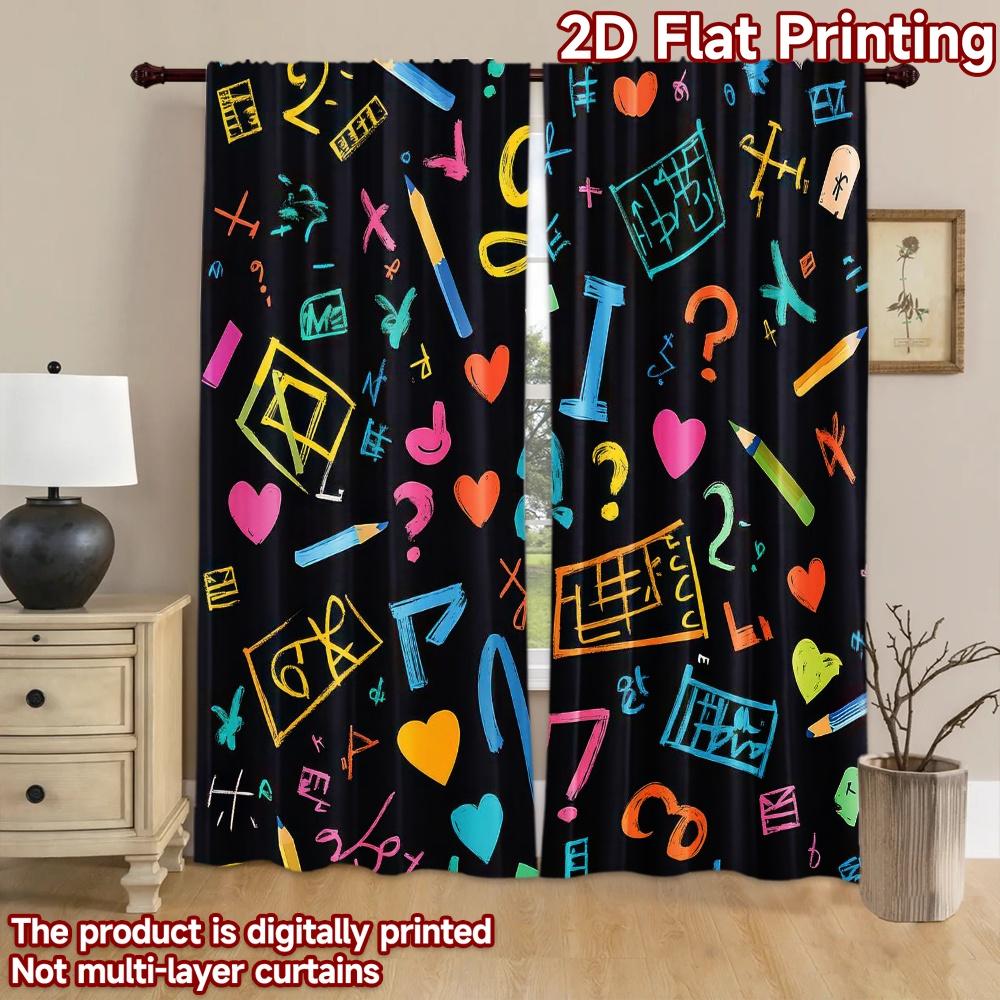 2D flat Photography Backdrop Background cloth Colorful Symbols Collage 100% Polyester Festive Wall Decor Perfect for Holiday