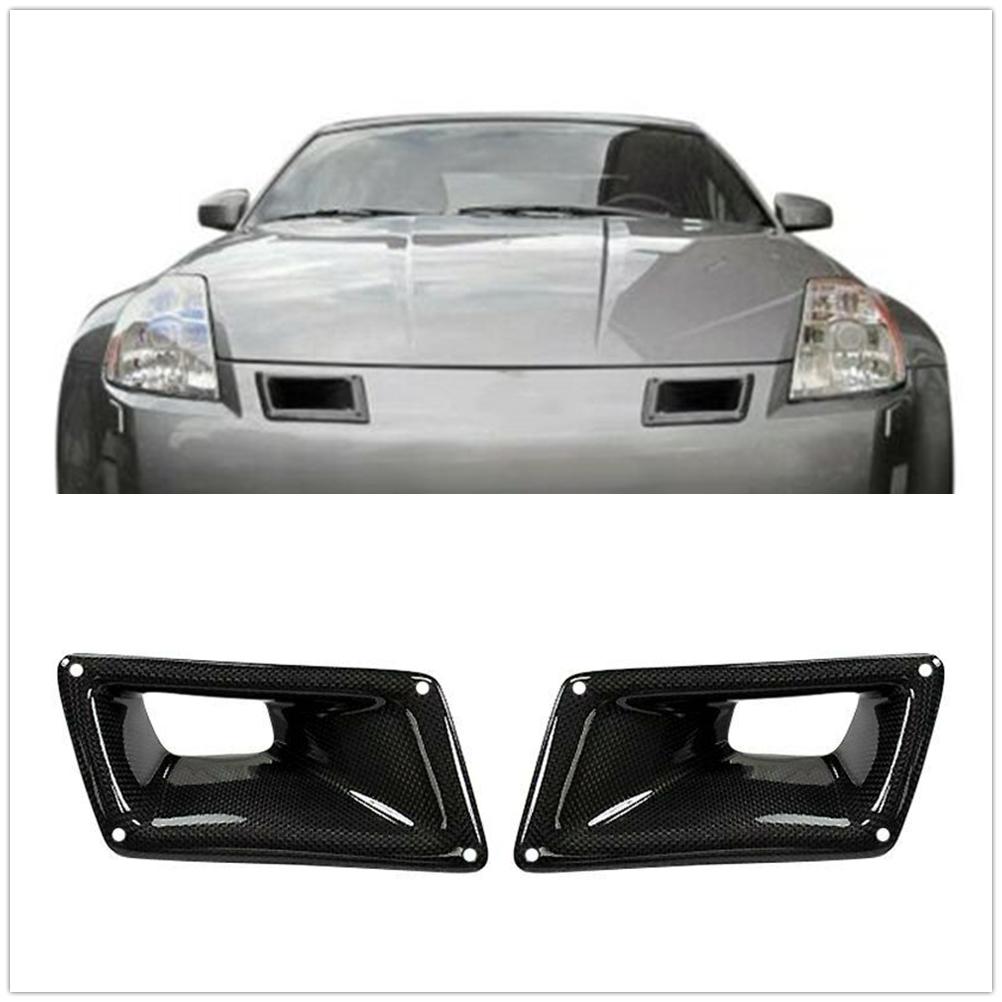 Für Nissan 350Z Z33 2003-2009 Motorhaube Vorne Luftschlitz Stoßfänger Hauben Lufteinlass Abdeckung Verkleidung Kohlefaser Auto Oberer Auslasskanal Rahmen
