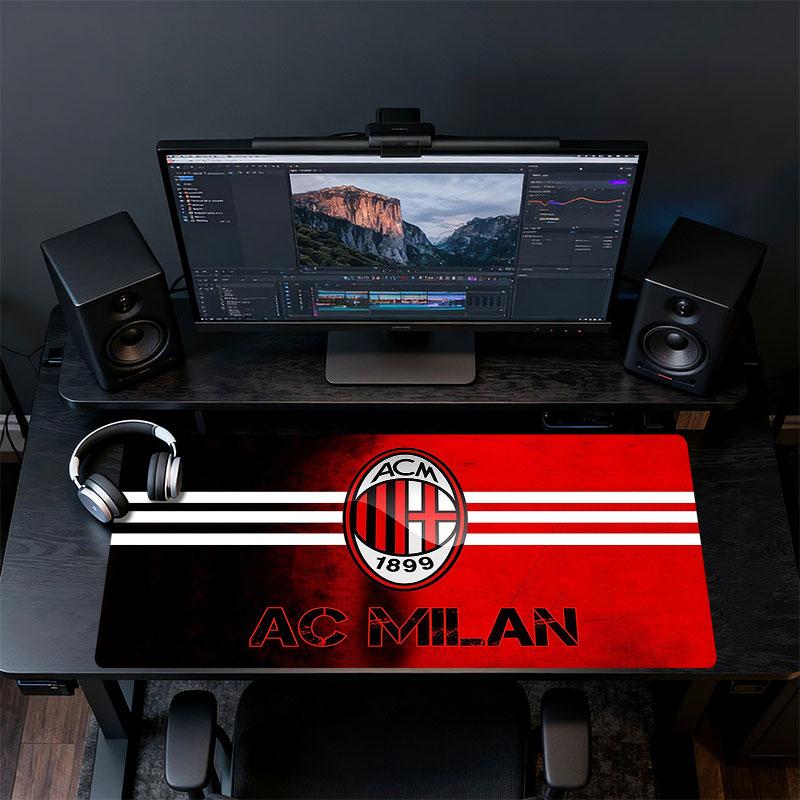 AC Milan Logo Mouse Pad, Large Gaming Desk Mat, Non-slip XXL Mousepad for Laptop & Tablet, Mini PC Playmat with Stitched Edges